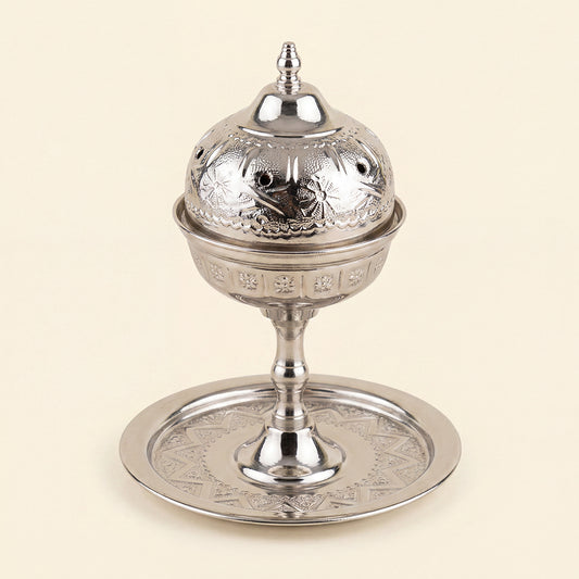 Oud Burner Silver Incense Mabkhara
